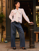 Immaculate Vegan - Baukjen Araya Organic Cotton Bow Neck Blouse | Pure White