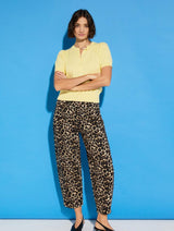 Immaculate Vegan - Baukjen Kelsey Organic Cotton Stretch Denim Printed Barrel Jeans | Brown Leopard