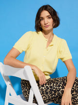 Immaculate Vegan - Baukjen Sasha Organic Cotton Short Sleeve Cardigan | Butter Yellow