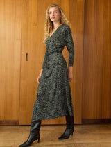 Immaculate Vegan - Baukjen Kylar Printed Jersey Midi Dress | Steel Leopard