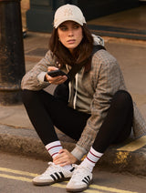 Immaculate Vegan - Baukjen Brennan Organic Cotton Socks | White, Burgundy & Blue White, Burgundy & Blue / One Size