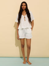 Immaculate Vegan - Baukjen Emma Organic Cotton Broderie Detail Pyjama Top