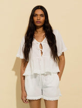 Immaculate Vegan - Baukjen Leona Organic Cotton Broderie Detail Pyjama Shorts