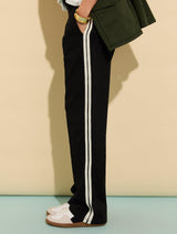 Immaculate Vegan - Baukjen Tippi 2.0 LENZING™ ECOVERO™ Side Stripe Trousers | Black & Cream