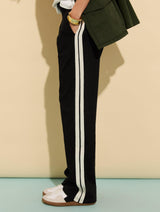 Immaculate Vegan - Baukjen Petite Tippi 2.0 LENZING™ ECOVERO™ Side Stripe Trousers | Black & Cream