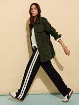 Immaculate Vegan - Baukjen Petite Tippi 2.0 LENZING™ ECOVERO™ Side Stripe Trousers | Black & Cream
