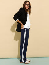 Immaculate Vegan - Baukjen Tippi 2.0 LENZING™ ECOVERO™ Side Stripe Trousers | Classic Navy & Soft White