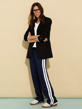 Immaculate Vegan - Baukjen Petite Tippi 2.0 LENZING™ ECOVERO™ Side Stripe Trousers | Navy & White