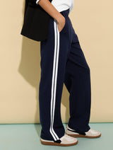 Immaculate Vegan - Baukjen Tippi 2.0 LENZING™ ECOVERO™ Side Stripe Trousers | Classic Navy & Soft White UK6 / EU34 / US2 / Classic Navy & Soft White