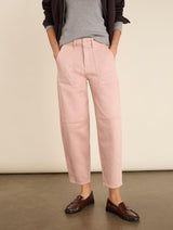 Immaculate Vegan - Baukjen Reece Organic Cotton Stretch Barrel Leg Cargo Jeans | Pastel Pink
