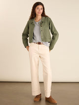 Immaculate Vegan - Baukjen Kristi Organic Cotton Cropped Denim Jacket | Green