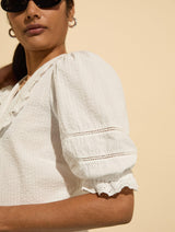 Immaculate Vegan - Baukjen Marti Organic Cotton Broderie Detail Blouse