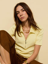 Immaculate Vegan - Baukjen Ivy Organic Rib Zip Collar Top