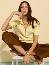 Immaculate Vegan - Baukjen Ivy Organic Rib Zip Collar Top