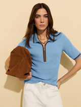 Immaculate Vegan - Baukjen Naomi Organic Rib Zip Collar Top