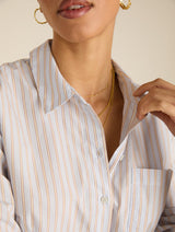 Immaculate Vegan - Baukjen Nicola Organic Cotton Stripe Shirt | Blue