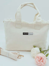 Immaculate Vegan - VEGAN Happy Vegan Happy Fringed Tote & Crossbody Bag | Subtle VH Logo
