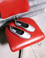 Immaculate Vegan - Bohema Diana Women's Vegea® Grape Leather Vegan Square Toe Pumps | Silver