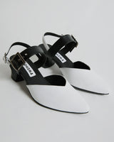 Immaculate Vegan - Bohema Marilyn Women's Vegea® Grape Leather Slingback Heels | Black & White