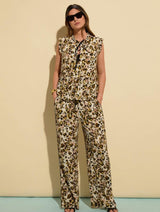 Immaculate Vegan - Baukjen Lauren LENZING™ ECOVERO™ Printed Wide Leg Trousers | Brown Cheetah