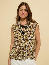 Immaculate Vegan - Baukjen Nicole LENZING™ ECOVERO™ Printed Sleeveless Blouse | Brown Cheetah