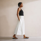 Immaculate Vegan - Albaray Linen Blend Shirred Waist Skirt | Stripe