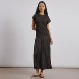 Immaculate Vegan - Albaray Chocolate Plisse Dress