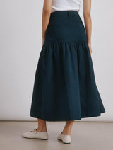 Immaculate Vegan - Albaray Navy Drop Waist Twill Skirt