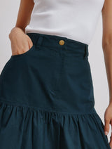 Immaculate Vegan - Albaray Navy Drop Waist Twill Skirt