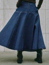 Immaculate Vegan - Albaray Denim Basque Midi Skirt