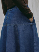 Immaculate Vegan - Albaray Denim Basque Midi Skirt