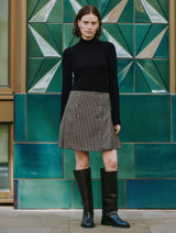 Immaculate Vegan - Albaray Houndstooth Short Pleated Skirt