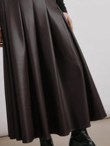 Immaculate Vegan - Albaray Faux Leather Pleat Midi Skirt
