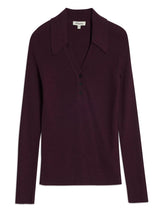 Immaculate Vegan - Albaray Burgundy Rib V Neck Button Top