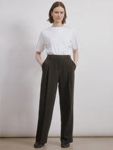 Immaculate Vegan - Albaray Chocolate Tailored Pleat Trouser