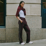 Immaculate Vegan - Albaray Burgundy Side Stripe Jogger
