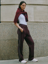 Immaculate Vegan - Albaray ECOVERO™ Viscose Side Stripe Jogger | Burgundy
