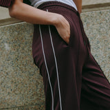 Immaculate Vegan - Albaray Burgundy Side Stripe Jogger