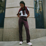 Immaculate Vegan - Albaray Burgundy Side Stripe Jogger