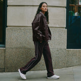 Immaculate Vegan - Albaray Burgundy Side Stripe Jogger
