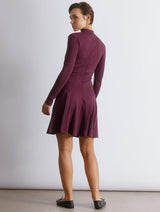 Immaculate Vegan - Albaray Burgundy Short Godet Dress