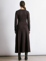 Immaculate Vegan - Albaray Chocolate Godet Midi Dress