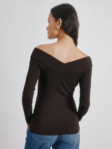 Immaculate Vegan - Albaray Chocolate V Bardot Top