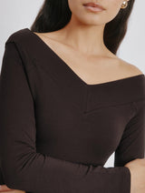 Immaculate Vegan - Albaray Chocolate V Bardot Top