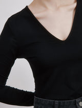 Immaculate Vegan - Albaray Black Deep V Neck Top