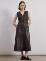 Immaculate Vegan - Albaray Faux Leather Belted Dress