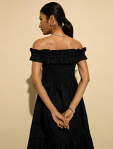 Immaculate Vegan - Baukjen Rafaella Organic Cotton Off Shoulder Midi Dress