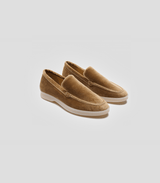 Immaculate Vegan - Solari Milano Women's Velvet Vegan Loafers | Taupe UK3 / EU36 / US5