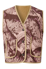 Immaculate Vegan - KOMODO WAVE - Organic Cotton Reversible Gilet - Camel/Pink