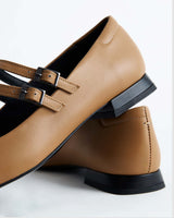 Immaculate Vegan - Bohema Mary Jane Women's Vegea® Grape Leather Vegan Pumps | Caramel